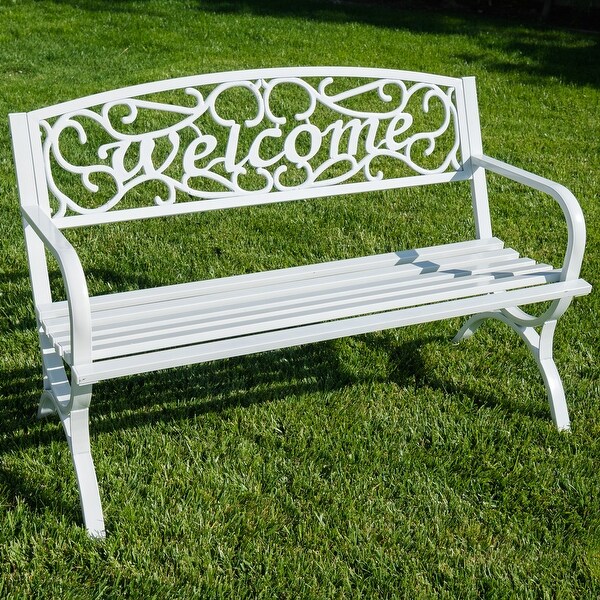Shop Belleze Outdoor Park Bench 50" inch Welcome Elegance Design Seat
